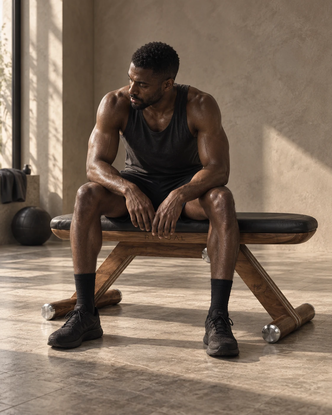 BenchRitual Flat — Banco plano em nogueira